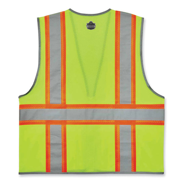 ergodyne® GloWear 8246Z Class 2 Two-Tone Mesh Reflective Binding Zipper Vest, Polyester, Small/Medium, Lime, Ships in 1-3 Business Days (EGO24143) Each