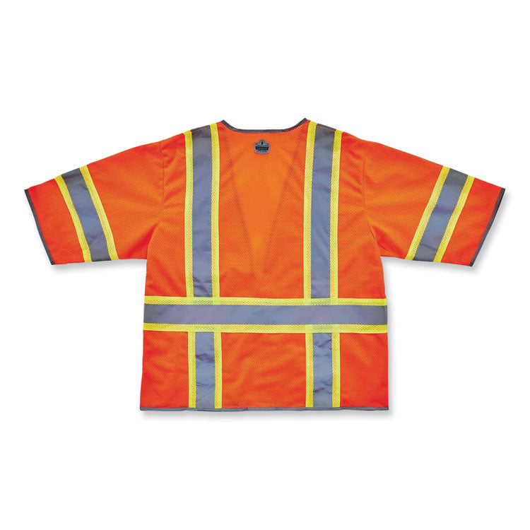 ergodyne® GloWear 8346Z Class 3 Two-Tone Hi-Vis Surveyor Zipper Vest, Large/X-Large, Orange, Ships in 1-3 Business Days (EGO24155) Each