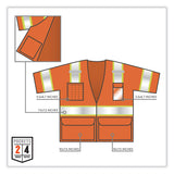 ergodyne® GloWear 8346Z Class 3 Two-Tone Hi-Vis Surveyor Zipper Vest, 4X-Large/5X-Large, Orange, Ships in 1-3 Business Days (EGO24159) Each