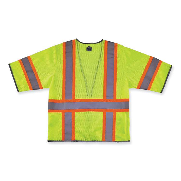 ergodyne® GloWear 8346Z Class 3 Two-Tone Hi-Vis Surveyor Zipper Vest, Small/Medium, Lime, Ships in 1-3 Business Days (EGO24163) Each