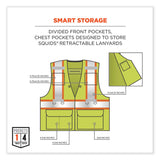 ergodyne® GloWear 8231TV Class 2 Hi-Vis Tool Tethering Safety Vest, Polyester, Small/Medium, Lime, Ships in 1-3 Business Days (EGO24173) Each