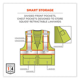 ergodyne® GloWear 8231TVK Class 2 Hi-Vis Tool Tethering Safety Vest Kit, Polyester, Small/Medium, Lime, Ships in 1-3 Business Days (EGO24183) Each