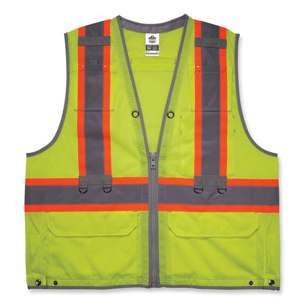 ergodyne® GloWear 8231TVK Class 2 Hi-Vis Tool Tethering Safety Vest Kit, Polyester, Small/Medium, Lime, Ships in 1-3 Business Days (EGO24183) Each