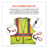 ergodyne® GloWear 8231TVK Class 2 Hi-Vis Tool Tethering Safety Vest Kit, Polyester, Large/X-Large, Lime, Ships in 1-3 Business Days (EGO24185) Each