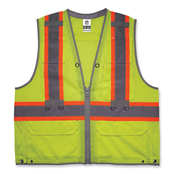 ergodyne® GloWear 8231TVK Class 2 Hi-Vis Tool Tethering Safety Vest Kit, Polyester, 2X-Large/3X-Large, Lime, Ships in 1-3 Business Days (EGO24187) Each