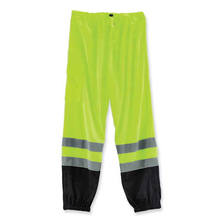 ergodyne® GloWear 8910BK Class E Hi-Vis Pants with Black Bottom, Polyester, Small/Medium, Lime, Ships in 1-3 Business Days (EGO23953) Each