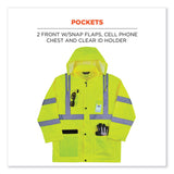 ergodyne® GloWear 8366 Class 3 Lightweight Hi-Vis Rain Jacket, Polyester, Small, Lime, Ships in 1-3 Business Days (EGO24332) Each