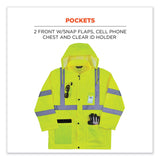 ergodyne® GloWear 8366 Class 3 Lightweight Hi-Vis Rain Jacket, Polyester, Medium, Lime, Ships in 1-3 Business Days (EGO24333) Each