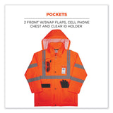ergodyne® GloWear 8366 Class 3 Lightweight Hi-Vis Rain Jacket, Polyester, 2X-Large, Orange, Ships in 1-3 Business Days (EGO24366) Each