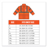 ergodyne® GloWear 8366 Class 3 Lightweight Hi-Vis Rain Jacket, Polyester, 3X-Large, Orange, Ships in 1-3 Business Days (EGO24367) Each