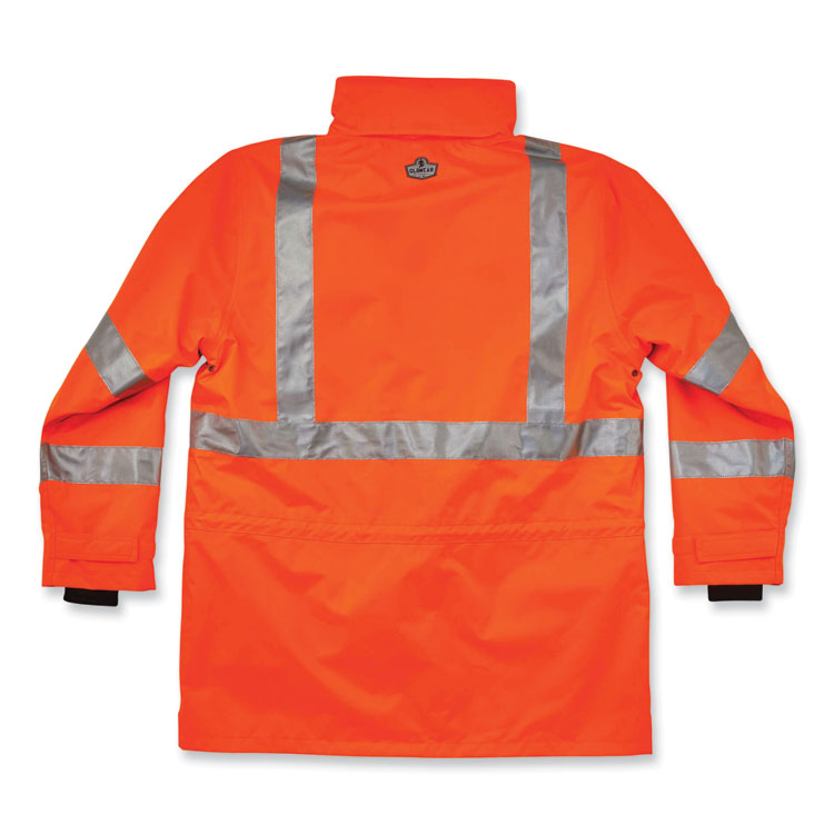 ergodyne® GloWear 8385 Class 3 Hi-Vis 4-in-1 Jacket, Small, Orange, Ships in 1-3 Business Days (EGO24372) Each
