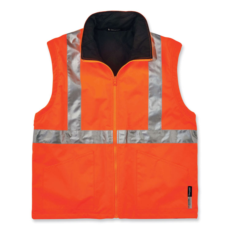 ergodyne® GloWear 8385 Class 3 Hi-Vis 4-in-1 Jacket, Small, Orange, Ships in 1-3 Business Days (EGO24372) Each