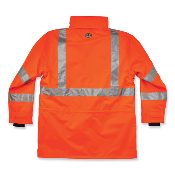 ergodyne® GloWear 8385 Class 3 Hi-Vis 4-in-1 Jacket, Medium, Orange, Ships in 1-3 Business Days (EGO24373) Each