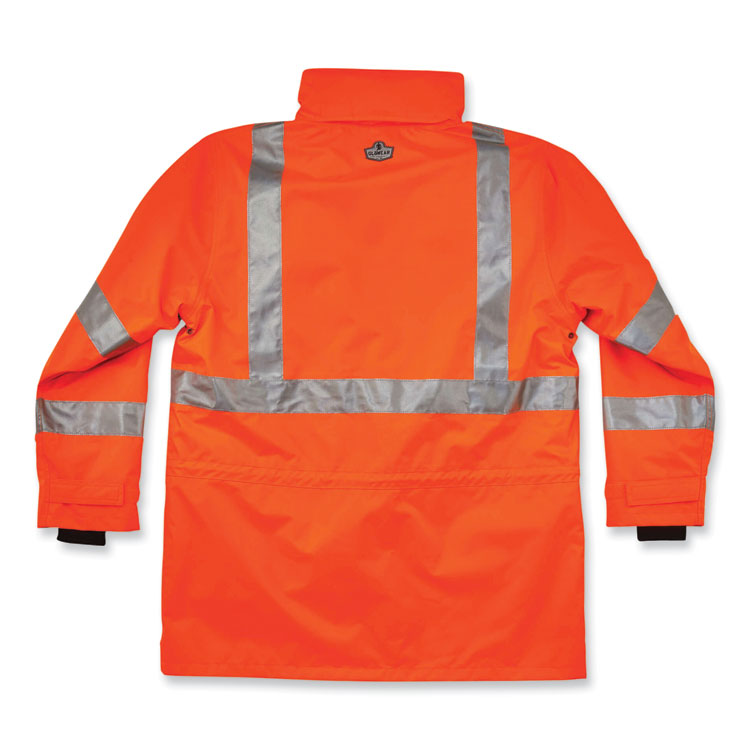 ergodyne® GloWear 8385 Class 3 Hi-Vis 4-in-1 Jacket, X-Large, Orange, Ships in 1-3 Business Days (EGO24375) Each