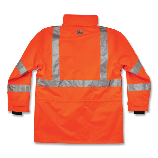 ergodyne® GloWear 8385 Class 3 Hi-Vis 4-in-1 Jacket, 2X-Large, Orange, Ships in 1-3 Business Days (EGO24376) Each