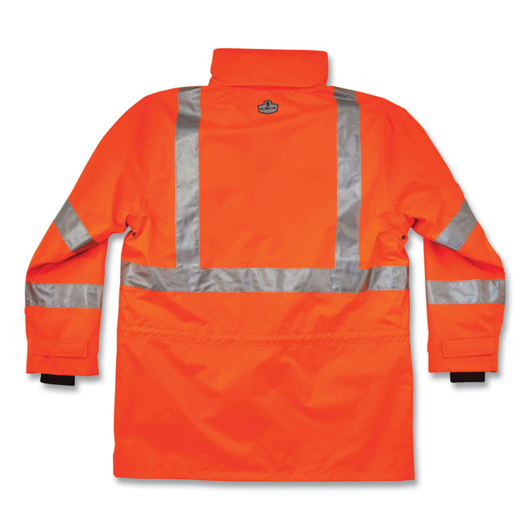 ergodyne® GloWear 8385 Class 3 Hi-Vis 4-in-1 Jacket, 2X-Large, Orange, Ships in 1-3 Business Days (EGO24376) Each