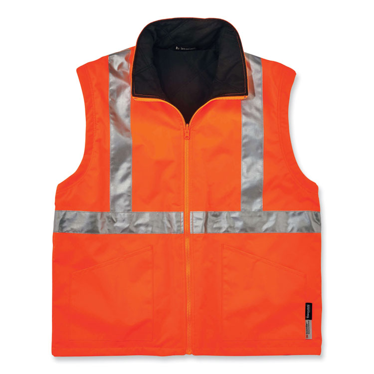 ergodyne® GloWear 8385 Class 3 Hi-Vis 4-in-1 Jacket, 3X-Large, Orange, Ships in 1-3 Business Days (EGO24377) Each