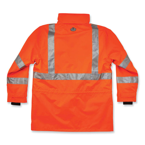 ergodyne® GloWear 8385 Class 3 Hi-Vis 4-in-1 Jacket, 5X-Large, Orange, Ships in 1-3 Business Days (EGO24379) Each