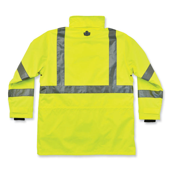 ergodyne® GloWear 8385 Class 3 Hi-Vis 4-in-1 Jacket, Large, Lime, Ships in 1-3 Business Days (EGO24384) Each