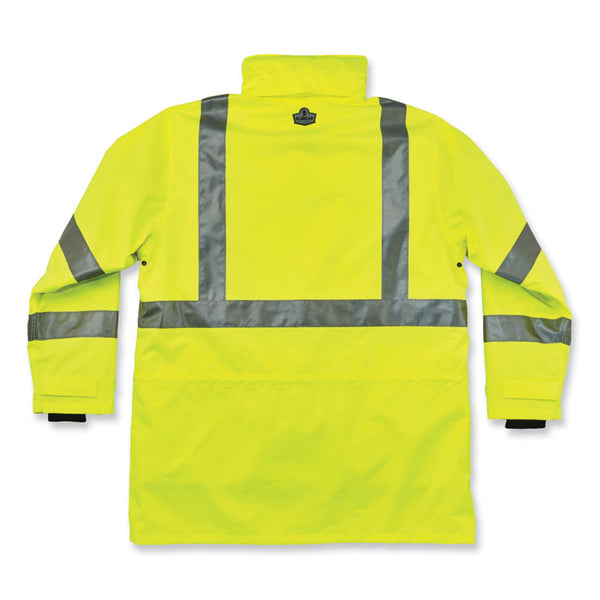 ergodyne® GloWear 8385 Class 3 Hi-Vis 4-in-1 Jacket, 3X-Large, Lime, Ships in 1-3 Business Days (EGO24387) Each