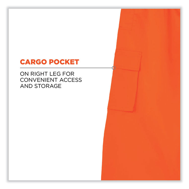 ergodyne® GloWear 8915 Class E Hi-Vis Rain Pants, Small, Orange, Ships in 1-3 Business Days (EGO24412) Each