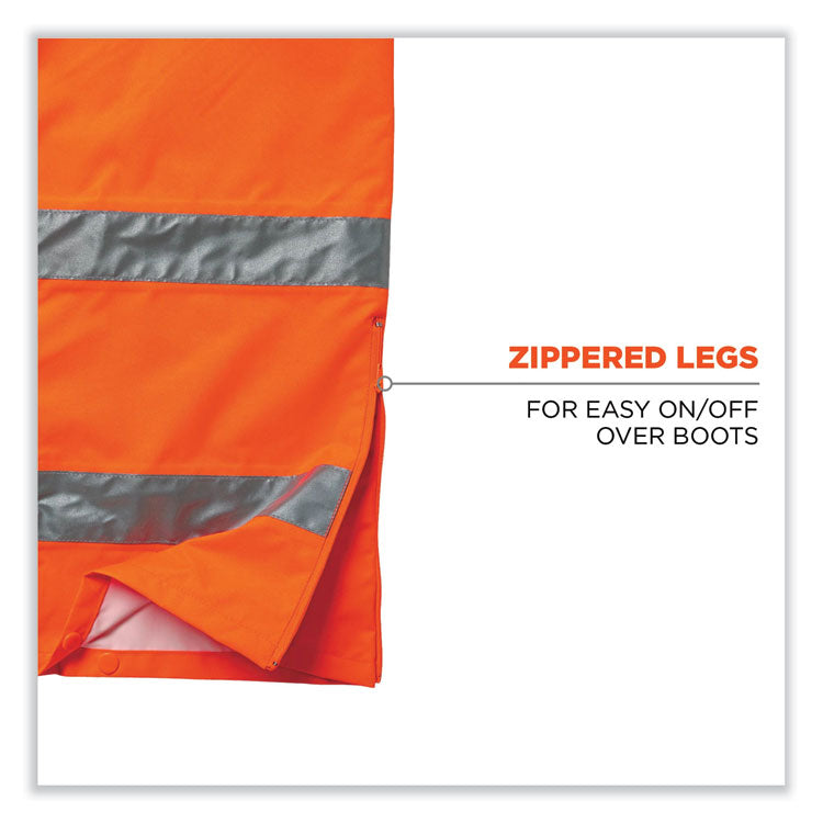 ergodyne® GloWear 8915 Class E Hi-Vis Rain Pants, Medium, Orange, Ships in 1-3 Business Days (EGO24413) Each