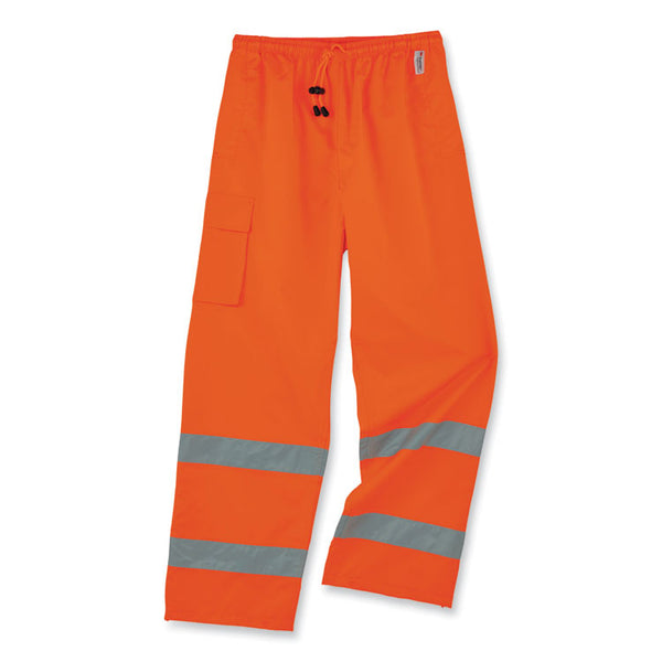 ergodyne® GloWear 8915 Class E Hi-Vis Rain Pants, 2X-Large, Orange, Ships in 1-3 Business Days (EGO24416) Each