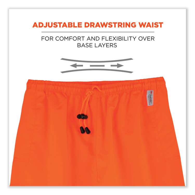 ergodyne® GloWear 8915 Class E Hi-Vis Rain Pants, 4X-Large, Orange, Ships in 1-3 Business Days (EGO24418) Each