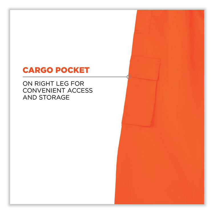ergodyne® GloWear 8915 Class E Hi-Vis Rain Pants, 5X-Large, Orange, Ships in 1-3 Business Days (EGO24419) Each