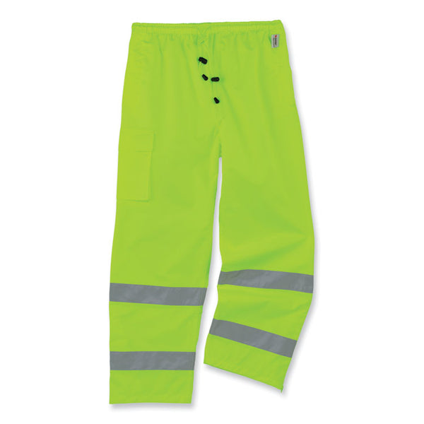 ergodyne® GloWear 8915 Class E Hi-Vis Rain Pants, Small, Lime, Ships in 1-3 Business Days (EGO24422) Each
