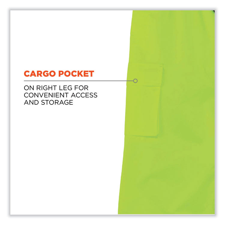 ergodyne® GloWear 8915 Class E Hi-Vis Rain Pants, Medium, Lime, Ships in 1-3 Business Days (EGO24423) Each