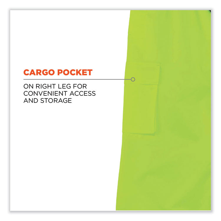 ergodyne® GloWear 8915 Class E Hi-Vis Rain Pants, 3X-Large, Lime, Ships in 1-3 Business Days (EGO24427) Each