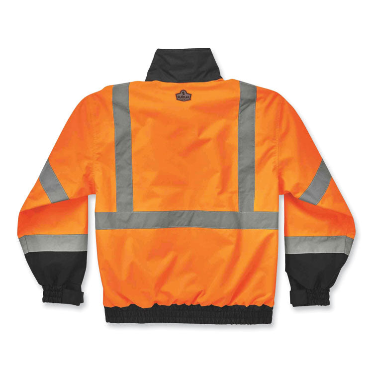 ergodyne® GloWear 8379 Class 3 Hi-Vis Fleece Lined Bomber Jacket, Orange, 4X-Large, Ships in 1-3 Business Days (EGO24468) Each