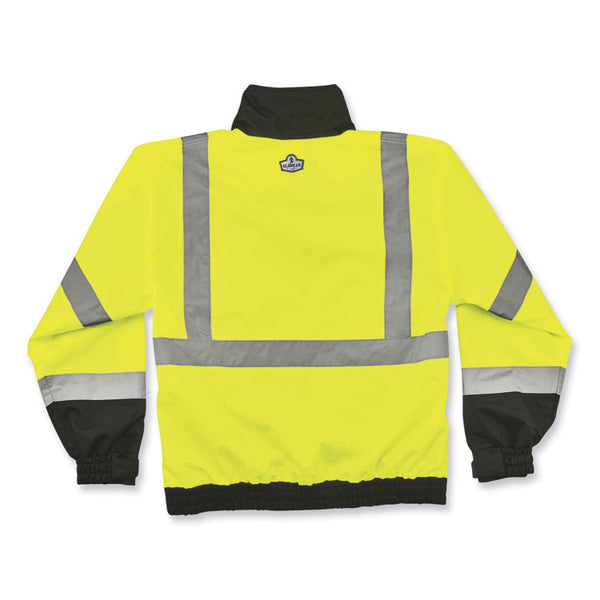 ergodyne® GloWear 8379 Class 3 Hi-Vis Fleece Lined Bomber Jacket, Lime, X-Large, Ships in 1-3 Business Days (EGO24475) Each