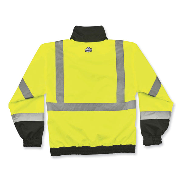 ergodyne® GloWear 8379 Class 3 Hi-Vis Fleece Lined Bomber Jacket, Lime, 2X-Large, Ships in 1-3 Business Days (EGO24476) Each