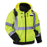 ergodyne® GloWear 8379 Class 3 Hi-Vis Fleece Lined Bomber Jacket, Lime, 2X-Large, Ships in 1-3 Business Days (EGO24476) Each