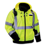 ergodyne® GloWear 8379 Class 3 Hi-Vis Fleece Lined Bomber Jacket, Lime, 3X-Large, Ships in 1-3 Business Days (EGO24477) Each