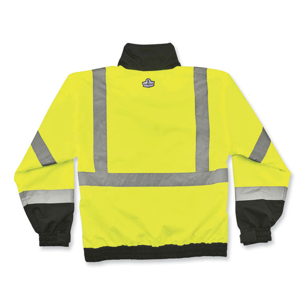 ergodyne® GloWear 8379 Class 3 Hi-Vis Fleece Lined Bomber Jacket, Lime, 5X-Large, Ships in 1-3 Business Days (EGO24479) Each