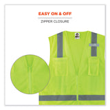 ergodyne® GloWear 8249Z-S Single Size Class 2 Economy Surveyors Zipper Vest, Polyester, Medium, Lime, Ships in 1-3 Business Days (EGO24503) Each