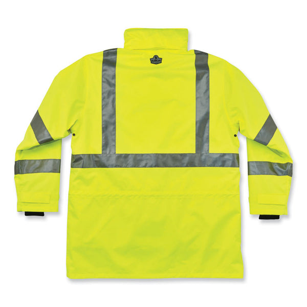 ergodyne® GloWear 8385 Class 3 Hi-Vis 4-in-1 Jacket, Medium, Lime, Ships in 1-3 Business Days (EGO24383) Each