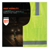 ergodyne® GloWear 8249Z-S Single Size Class 2 Economy Surveyors Zipper Vest, Polyester, 3X-Large, Lime, Ships in 1-3 Business Days (EGO24507) Each