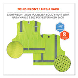 ergodyne® GloWear 8249Z-S Single Size Class 2 Economy Surveyors Zipper Vest, Polyester, 5X-Large, Lime, Ships in 1-3 Business Days (EGO24509) Each
