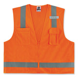 ergodyne® GloWear 8249Z-S Single Size Class 2 Economy Surveyors Zipper Vest, Polyester, Medium, Orange, Ships in 1-3 Business Days (EGO24513) Each