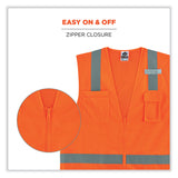 ergodyne® GloWear 8249Z-S Single Size Class 2 Economy Surveyors Zipper Vest, Polyester, 4X-Large, Orange, Ships in 1-3 Business Days (EGO24518) Each