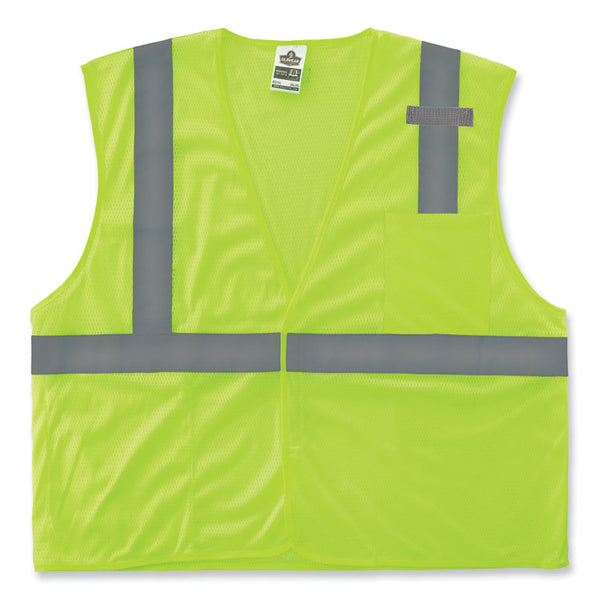 ergodyne® GloWear 8210HL-S Single Size Class 2 Economy Mesh Vest, Polyester, X-Large, Lime, Ships in 1-3 Business Days (EGO24525) Each
