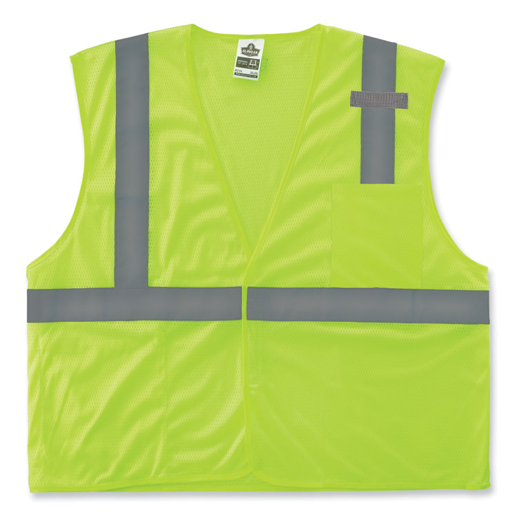 ergodyne® GloWear 8210HL-S Single Size Class 2 Economy Mesh Vest, Polyester, 2X-Large, Lime, Ships in 1-3 Business Days (EGO24526) Each