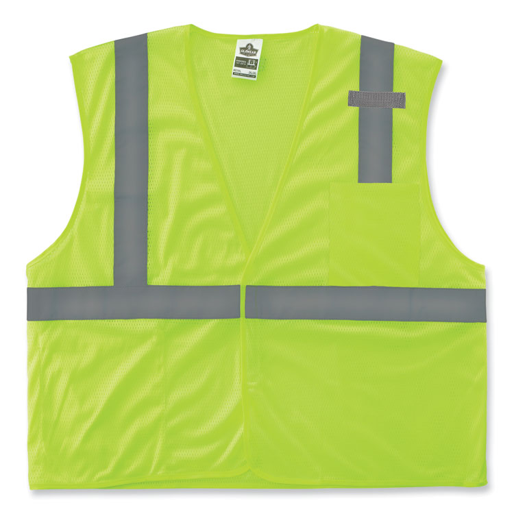 ergodyne® GloWear 8210HL-S Single Size Class 2 Economy Mesh Vest, Polyester, 3X-Large, Lime, Ships in 1-3 Business Days (EGO24527) Each