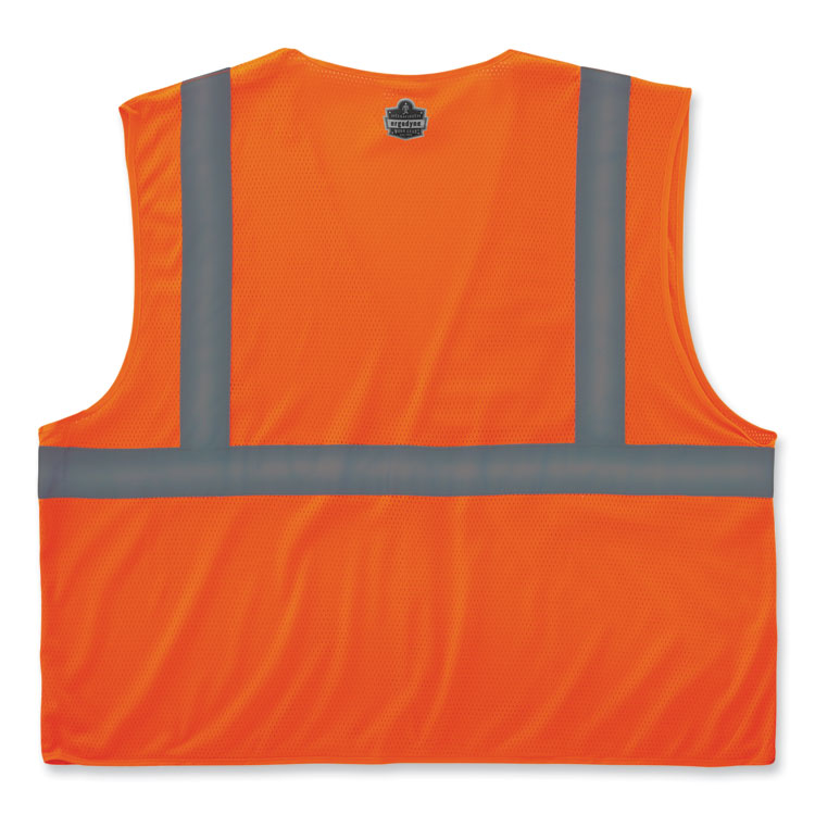 ergodyne® GloWear 8210HL-S Single Size Class 2 Economy Mesh Vest, Polyester, Large, Orange, Ships in 1-3 Business Days (EGO24534) Each