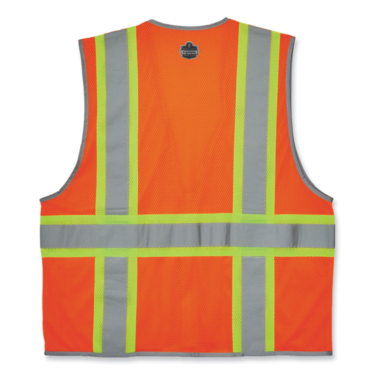 ergodyne® GloWear 8246Z-S Single Size Class 2 Two-Tone Mesh Vest, Polyester, Small, Orange, Ships in 1-3 Business Days (EGO24572) Each