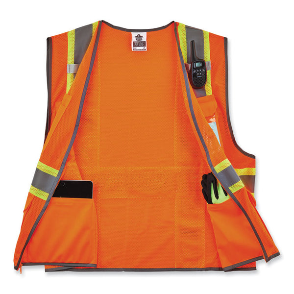 ergodyne® GloWear 8246Z-S Single Size Class 2 Two-Tone Mesh Vest, Polyester, Small, Orange, Ships in 1-3 Business Days (EGO24572) Each